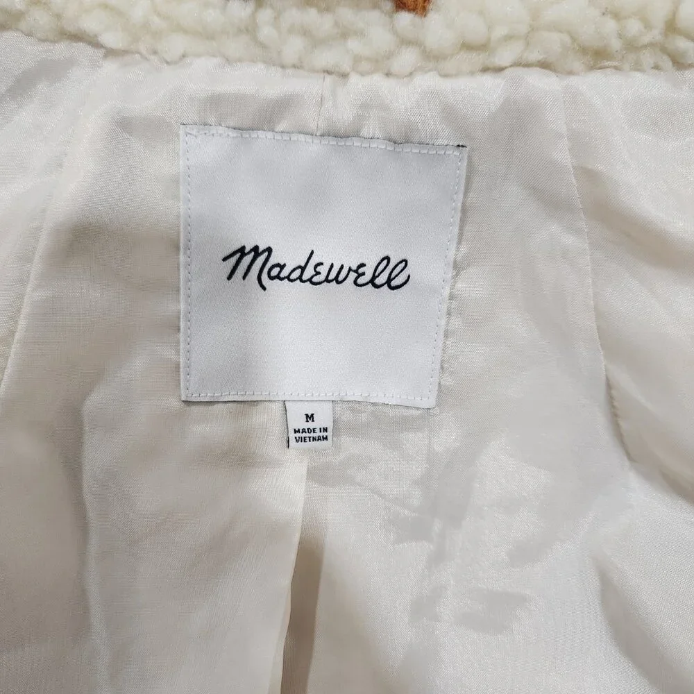 Madewell Sherpa Estate Cream and brown coat - Picture 4 of 5